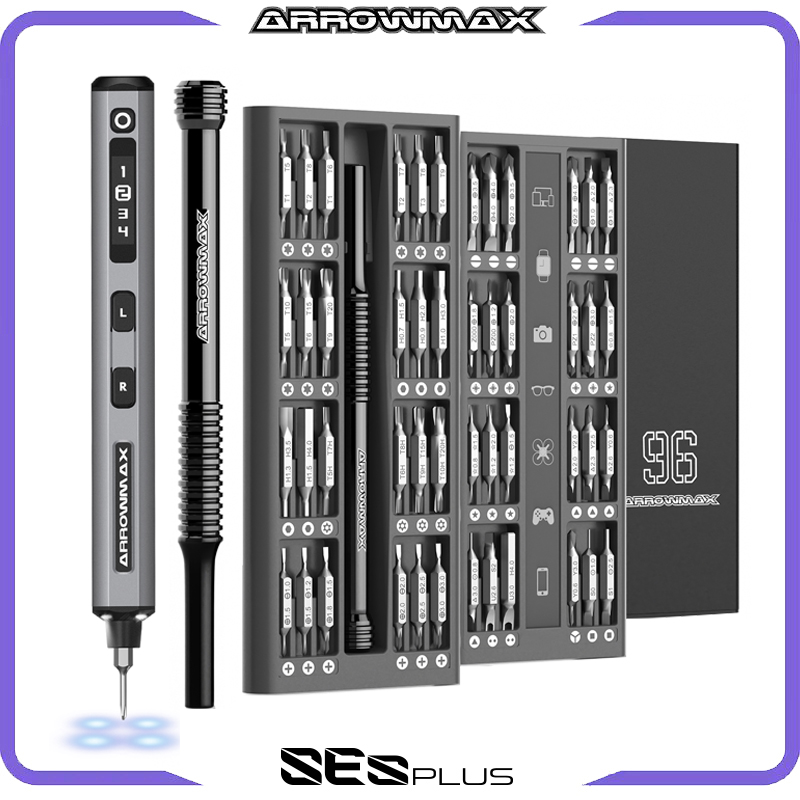 Electric Screwdriver Rechargeable Usb - ARROWMAX Präzisions-Elektroschrauber-Set mit 4 Gängen, Drehmoment,
