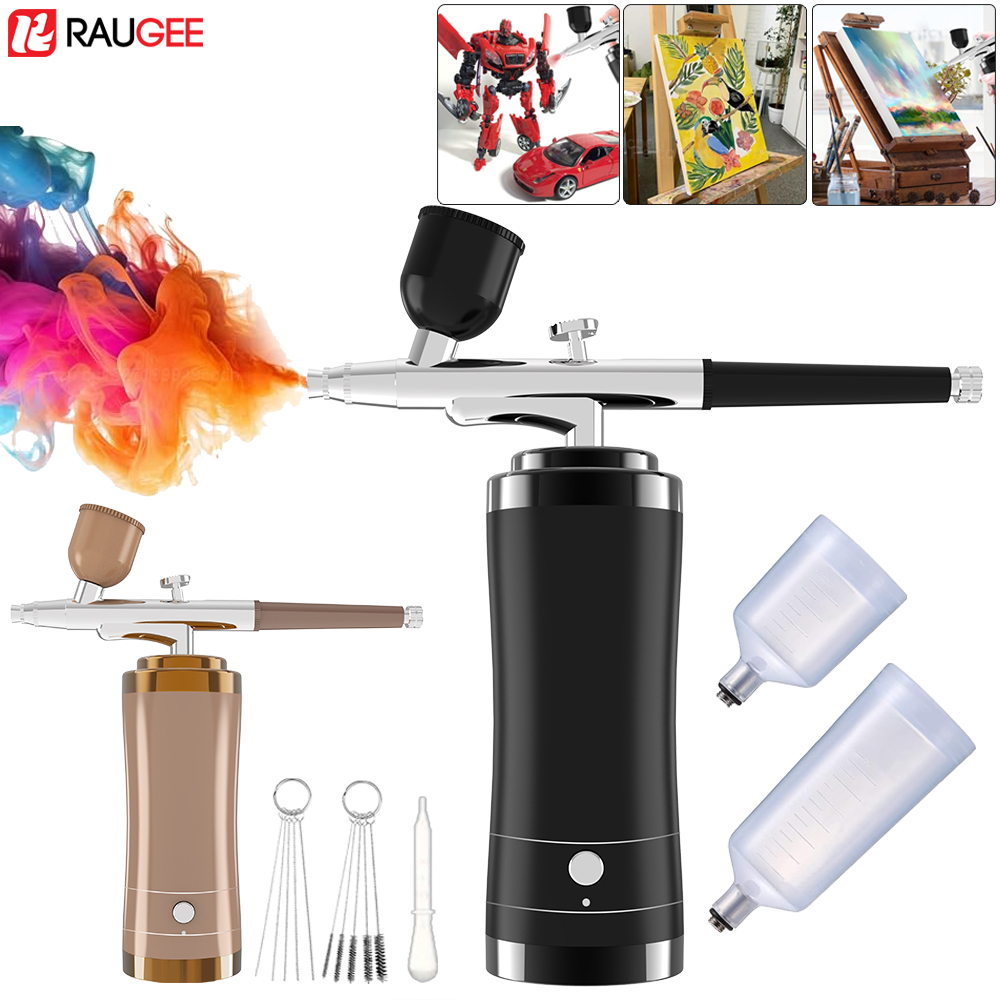 Airbrush Kit With Mini Compressor - Airbrush Akku-Airbrush-Set mit Kompressor, tragbare Handspritzpistole