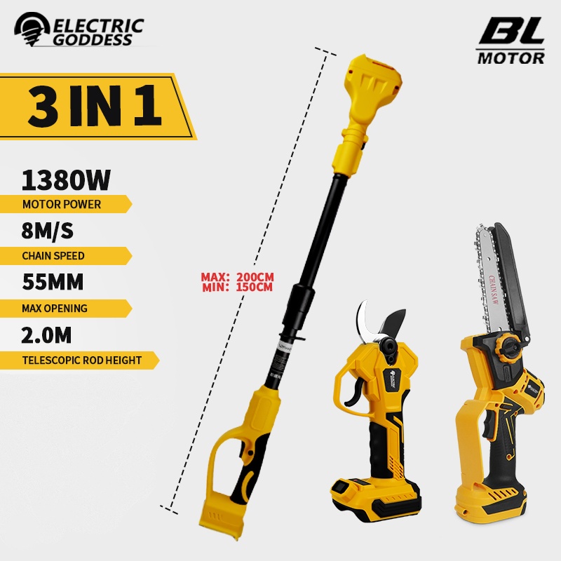 Mini Electric Chainsaw 6 Inch - Bürstenlose 6 Zoll Elektrische Kettensäge Teleskopstange